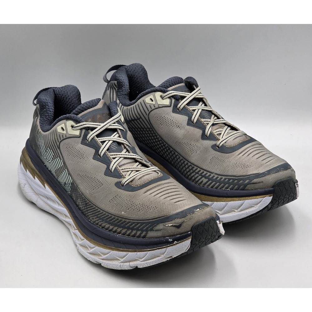 Hoka One One Bondi 5 Mens 11 Grey Blue Running Shoes See Description